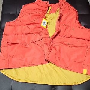 Men's Orange Puffer Vest